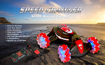 Contixo SC1 All Terrain Speed Crawler RC Stunt Car, 4WD 2.4GHz Remote Control Car Gesture Sensor Toy Cars, Double Sided Rotating Off-Road Vehicle 360° Flip with Lights Music, Kids Toy Cars, Red