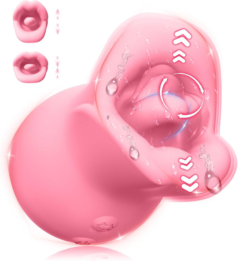 3-in-1 Silicone Clitoral Stimulator – Rose Sex Toy with 10 Licking & Vibrating Modes