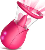 2-in-1 Rose Vibrator – Licking & Suction Stimulator for Clitoral & Nipple Pleasure