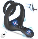 Remote Control Vibrating Cock Ring with Taint Stimulator – 9 Modes, Dual Motor