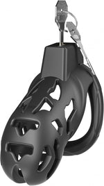 Male Chastity Cage with 5 Ring Sizes & Hidden Lock – Lightweight Restraint Device