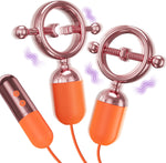 Adjustable Nipple Vibrator with 9 Vibration Modes, Nipple Clamps for Women