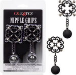 Black 4-Point Weighted Nipple Grips with Power Grip for Enhanced Stimulation
