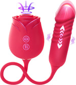 Thrusting Rose Vibrator β Dual-Ended Dildo with 10 Suction Modes for Clitoral & G-Spot
