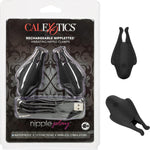 Rechargeable Adjustable Nipple Clamps, Easy Squeeze Design for Comfort - Black