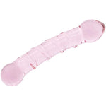 Glass Pleasure Wand, Crystal Double-Ended Dildo Penis With Raised Swirl Texture Mushroom Tip, Anal Butt Plug For G-Spot Stimulation