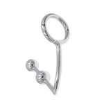Metal Ball Anal Plug and Pull Ring Two-in-One Sex Toy for Male Masturbation