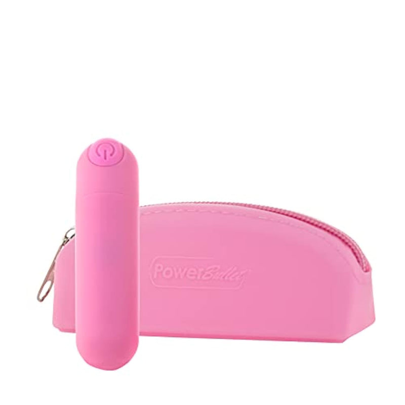 Silicone Bag And Matching Bullet 3'', Soft Touch,Waterproof, Rechargeable, Pink