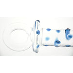 Glass Dildo Anal Butt Plug, Crystal Pleasure Wand Dildo Penis G-Spot Stimulation Personal Massager Anal Sex Toy, Blue Spots, 1.0 Count