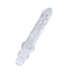 Large Glass Double Ended Dildo Crystal Double Dong Pleasure Wand Realistic Penis For Vaginal G-Spot Anal Sex Toy (Small)
