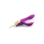 Skyler Usb Rechargeable Silicone Bendable Rabbit Vibrator- Purple
