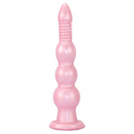 10.74 Inch Long Anal Plug With Three Gradual Large Beads - Liquid Silicone Long Anal Stimulator Anal Dilator - Tapered Head Dildo Butt Plug With Strong Suction Cup For Men Women (Pink)