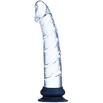 7" Crystal Realistic Dildo, Clear Glass Dildo Butt Plug With Removable Silicone Suction Cup, Lifelike Textures For Prostate And G-Spot Stimulation, Glass Dildo Sex Toy For Men,Women And Couples