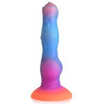 Space Cock Alien Dildo Made With Premium Silicone For Men Women & Couples, Glow-In-The-Dark Fantasy Role Play Harness Compatible With Strong Suction Base, 1 Piece Set - Blue