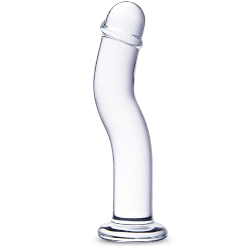 6.5 Inch Crystal Glass Realistic Dildo, Small Transparent Clear Dildo Anal Thin Plug, Smooth Curved Glass Slim Wand, Vaginal Anal G-Spot, And Prostate Massager,Suitable For Men, Women,And Beginners