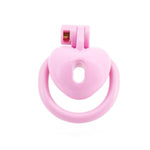 Breathable Chastity Devices Set With 4 Sizes Ring Heart Shaped Cock Cage Negative Sissy Cock Cage Bdsm Bondage Chastity Device For Men (Pink, Short Version)