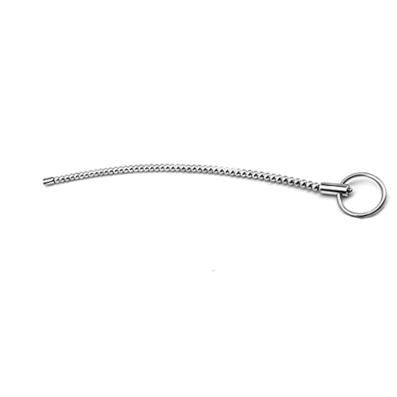 Male Metal Urethral Sounding Penis Plug Urethral Sounds Toys Multi Beads Penis Plug With Penis Cock Ring(6Mm)