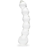 Sensual Glass Dildo | 7 Inch Large Beaded Dildo Couples Sex Tool | Long Anal Toy For Temperature Play | Curved Penis G Spot & Prostate Massager Adult Sex Toys For Women & Men | Clear