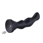 8.5-Inch Silicone Dildo with 7-Inch Insertable Bead Butt Plug and Kliclok System for Anal Pleasure - M Size Bird's Head, Black