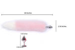 Ooiixx Sexy Fox Tail Cosplay Anal Plug Anal Butt Plug Adult Sex Toys for Women Men Couple Stainless Steel Anal Plug (18" Pink)
