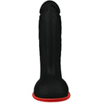 Deluxe Black/Red Mamba Dildo - G-Spot And Anal Dildo With Suction Cup - Skin-Friendly Silicone, Realistic Design (8.3 Inches)
