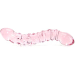 Icicles No 55 Curved Glass Dildo With Lube 1Oz | G-Spot Dildo | Double Ended | Prostate Massager | Glass Sex Toys
