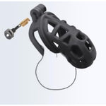 Men Black Chastity Belt Breathable Cock Cage Adult Abstinence Penis Bondage Male Sex Toys Lightweight Chastity Device With Invisible Lock Key Penis Cage Slave Punish Adult Toys For Sm Games Bed L