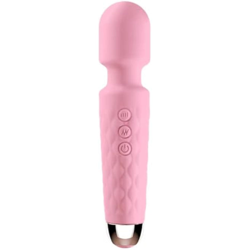 The Vibby Vibrator, a Quiet Running Water Resistant Wand Vibrator for her, Clitoris g-spot Stimulator Adult Sex Toy, USB Rechargeable, 20 Modes and 8 speeds, Made for discerning Women (Pink)