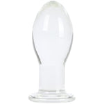 Huge Head Long Neck Glass Butt Plug, Clear (Medium)