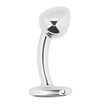 Curved Metal Butt Plug For P-Spot & Anal Stimulation | Control Handle | Bondage Accessory Opening | Durable Aluminum Alloy | Easy To Clean | Beginners & Experienced Users | Dp | Anal Plug | Large
