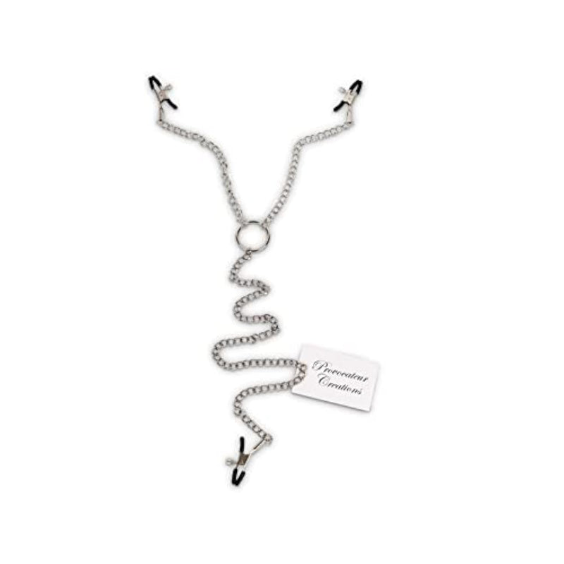 My Bondage Store Adjustable Nipple Clamps Clit Clamp Vagina Chain Screw Set Sex Toys Naughty Bondage Bdsm Silver