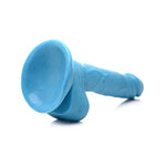 Blue Dildo with Balls, 6.5 Inch Length, Phthalate-Free PVC Material