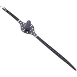 Black Rivet Mouth Plug Silica Gel Dildo With Adjustable Leather Strap For Couple Mouth Gag Sex Restraint Set (Length: 6Cm, Silver)