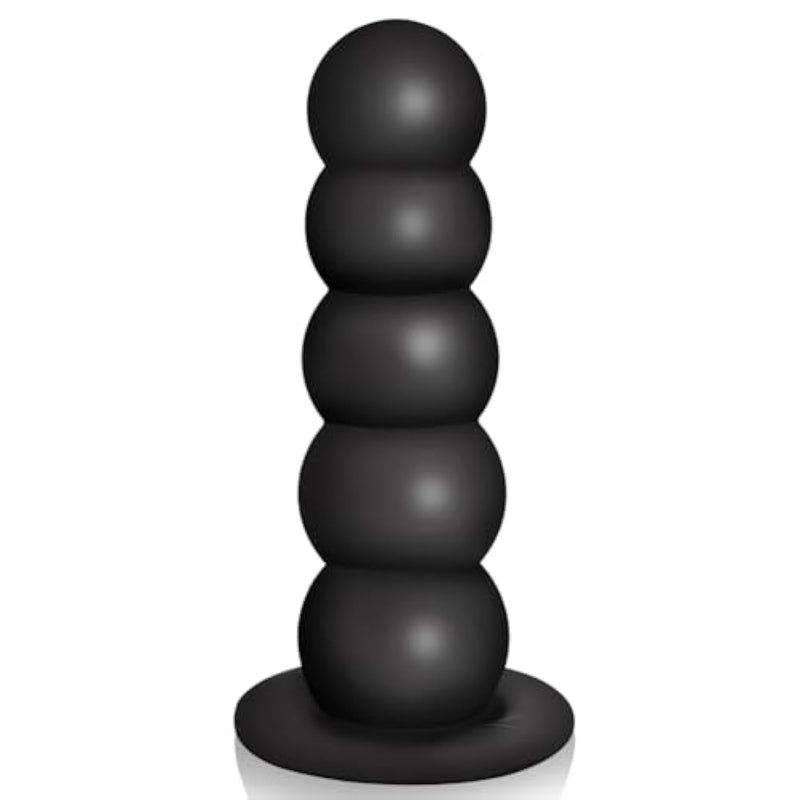 Liquid Silicone Butt Plug 5 Balls Anal Beads Prostate Massager With Strong Suction Cup G-Spot Dildo Vaginal Stimulation Anal Stretcher Adult Sex Toys For Men Women (L)