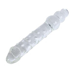 Large Transparent Double Head Glass Dildo Crystal Penis Female Masturbation With 3 Big Anal Beads Plug (10.8")