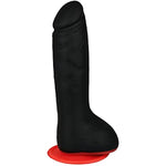 Deluxe Black/Red Mamba Dildo - G-Spot And Anal Dildo With Suction Cup - Skin-Friendly Silicone, Realistic Design (8.3 Inches)