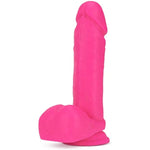 Neo Dual Density Realistic 8 Inch Long Dildo | Suction Cup Base For Hands-Free | Strap-On Harness Compatible | Soft, Firm, & Flexible Adult Sex Toy For Women & Couples - Neon Pink