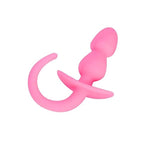 Silicone Dog Anal Plug with Luminous T-Shaped Base for Adult Sex Pleasure
