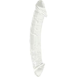 Large Clear Double Ended Glass Dildo Double Side Crystal Penis G-Spot Stimulator Female Masturbator (Large)