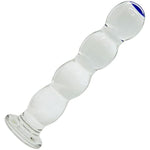 Beaded Glass Dildo Anal Vaginal For Men Women Couples - Hypoallergenic, Waterproof, Easy To Clean - Temperature Play - P-Spot & G-Spot Orgasms - Dp