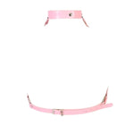 Punk Pink Leather Harness Women Fashion Goth Top Harness Belt Body Bondage Chest Straps Sexy Lingerie (Color : Pg0239, Size : One Size)