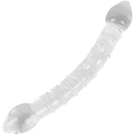 Glass Dildo Double Head Dildos With 2 Textures Transparent Crystal Butt Plug Massage Prostate And G-Spot Double Head Anal Dildo Sm Adult Sex Toys