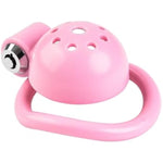 Press Lock Chastity Cage For Men With 5 Cock Rings And Pull Rope, Abs Round Head Chastity Devices With Ventilation Holes Sm Penis Bondage Extreme Sex Toy For Mens (Pink)
