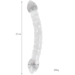 Glass Dildo Double Head Dildos With 2 Textures Transparent Crystal Butt Plug Massage Prostate And G-Spot Double Head Anal Dildo Sm Adult Sex Toys