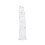9 Inch Confetti Silicone Realistic Anal Dildo with Flared Suction Cup Base for Hands-Free Play and G-Spot Stimulation