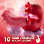 Thrusting Rose Vibrator – 10 Licking & Vibration Modes, G-Spot & Clit Stimulator
