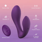 Clitoral & G-Spot Vibrator with 10 Vibration Modes, Remote Control for Couples.