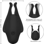 Rechargeable Adjustable Nipple Clamps, Easy Squeeze Design for Comfort - Black