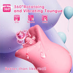 3-in-1 Silicone Clitoral Stimulator – Rose Sex Toy with 10 Licking & Vibrating Modes