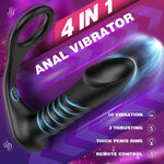 Thrusting Anal Vibrator with 3x10 Vibrations, Telescopic Prostate Massager